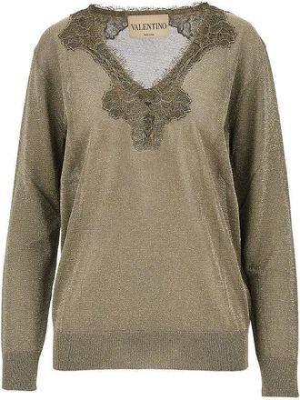 Valentino Lurex sweater with lace Woman S