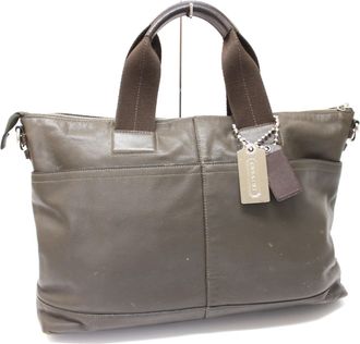 Coach Green Leather Tote Bag (Pre-Owned)
