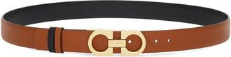 Ferragamo Omkeerbare leren riem met Gancini-gesp - Dames - Riemen - Bruin - 85 CM - Leer - Accessoires