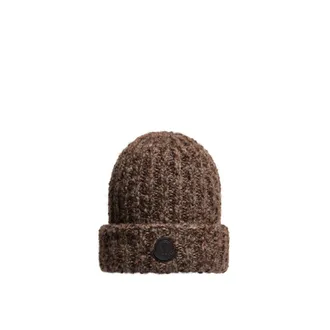 Moncler Wool & Alpaca Blend Beanie Brown Size One size