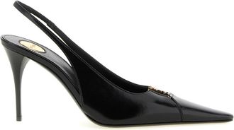 Saint Laurent Babylone Slingback - Dames - Pumps - Zwart - 40 EU - Leer - Schoenen
