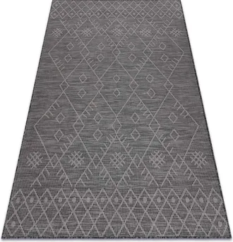 RugsX Rugsx - Alfombra Sisal Patio 3077 Boho Tejido Plano - Negro Black 136x190 Cm