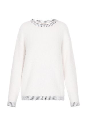 Usha Jumper Dames wol wit zwart