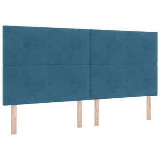 vidaXL Cama Tipo Box Spring Azul Oscuro 200 X 200 Cm Terciopelo Vidaxl
