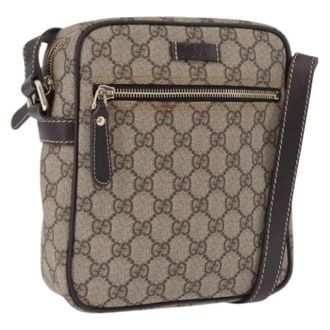 Gucci Vintage, unisex, Beige, ONE Size, Leer, Pre-owned Vintage Schoudertas