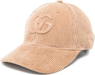 Gucci Double G corduroy cap - men - Velvet - M - Neutrals