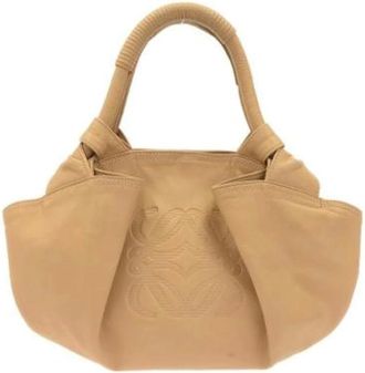 Loewe Pre-owned Handbags, female, Beige, Size: ONE SIZE Pre-owned Leather Handbag