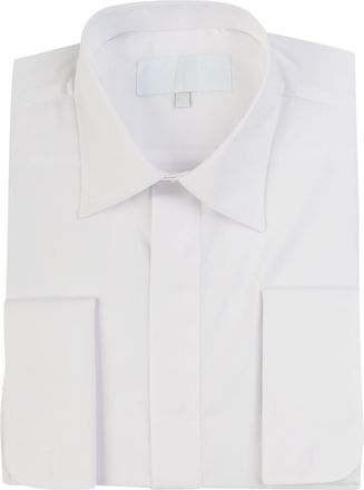 Generic Mens White Formal Dress Shirt Long Sleeve Double Cuff Regular Collar Wedding Tuxedo (UK, Neck, 14.5, Regular, Regular, White)