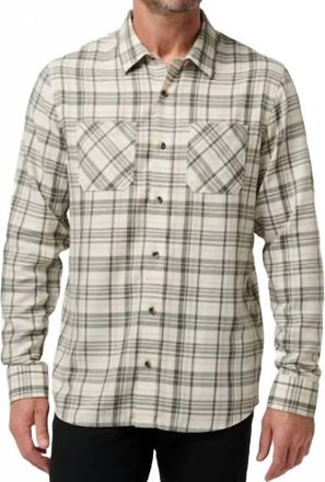 Travis Mathew Cloud Plaid Flannel Button-Down In Birch