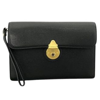 Burberry Pre-owned Leren Clutch Tas - Dames - Pre-owned - Zwart - Maat: ONE Size Leer