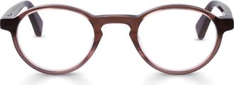 Eyebobs Board Stiff 43mm Round Reading Glasses in Brown Sugar Crystal at Nordstrom, Size +2.00
