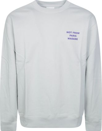 Dr&ocirc;le de Monsieur White Bold Slogan Relaxed Fit Sweatshirt