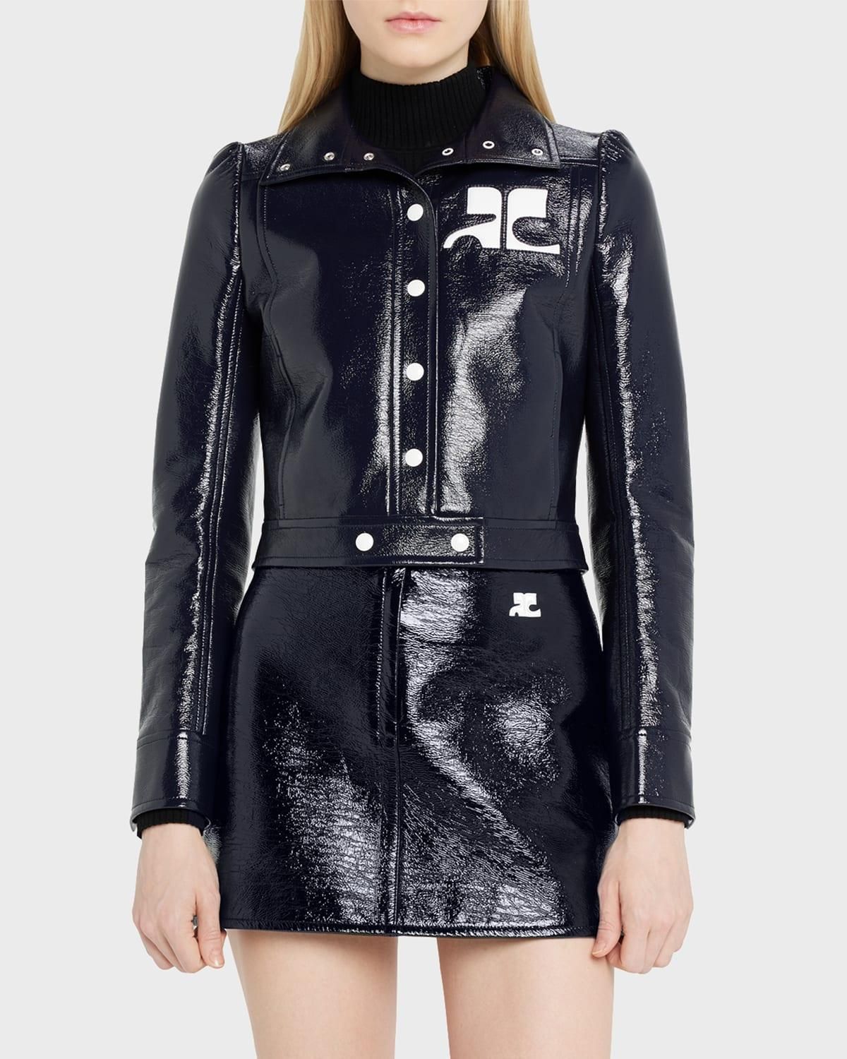 ジャケット COURREGES LOGO CROPPED VINYL PUFFER JACKET Courrèges Cropped Vinyl Puffer Jacket | italist