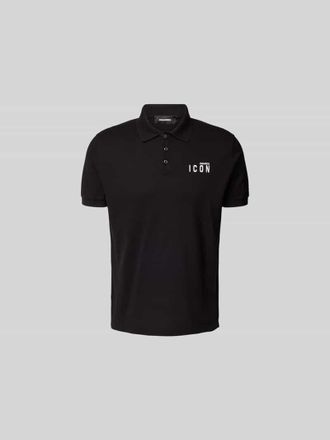 Dsquared2 Poloshirt mit Label-Print in Black, Gr&ouml;&szlig;e XXXL