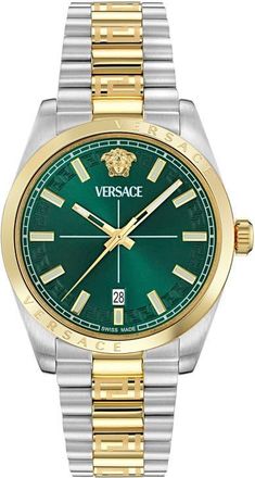 Versace Millenyium Two-Tone Bracelet Watch, 40mm in Two Tone Green at Nordstrom