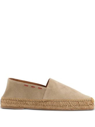 Kiton stitch-detail espadrilles - men - Calf Suede/CALFSKIN/Polyurethane - 42 - Neutrals