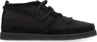 Volta Canvas Mid-Top Sneakers met Su&egrave;de Details - Heren - Sneakers - Zwart - 40 EU - Su&egrave;de - Schoenen