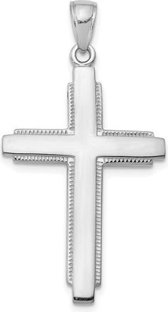 Diamond2Deal 14K White Gold Solid Cross Pendant
