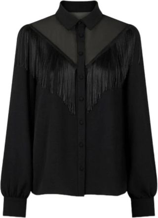 Nafnaf Elegante en moderne blouse met klassieke kraag en lange mouwen - Dames - Overhemden - Zwart - S - Polyester - Overhemden