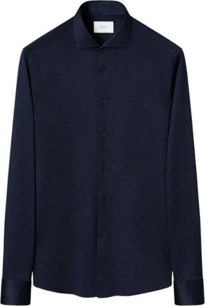 Eton Filo di Scozia Jacquard Gebreid Overhemd - Heren - Casual Overhemden - Blauw - 5XL - Katoen - Overhemden