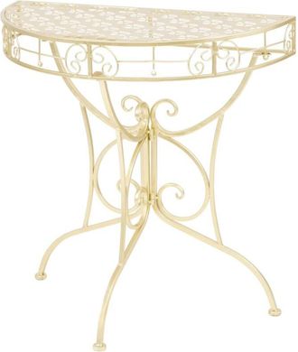 vidaXL Side Table Vintage Style Half Round Metal 72x36x74 cm Gold Vidaxl