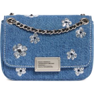 Marc Jacobs Small Daisy Sequin Denim Shoulder Bag in Medium Denim at Nordstrom Rack