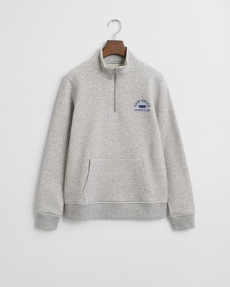 GANT Teens Graphic Half-Zip Sweatshirt (158/164) LIGHT GREY MELANGE