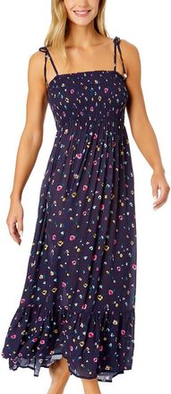 Anne Cole Smocked Shoulder Tie Dress