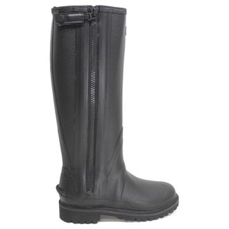 Hunter Balmoral Zip Commando Tall Rubber Womens Calf Length Boots - Black - Size:UK 4