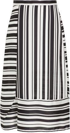 8 by YOOX STRIPED HIGH-WAIST MIDI SKIRT