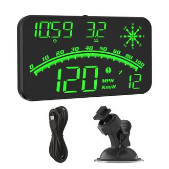 OEM Veloc&iacute;metro Gps, Pantalla De Visualizaci&oacute;n Frontal Para Autom&oacute;vil Con Veloc&iacute;metro Gps, Br&uacute;jula, Pantalla Hud Con Datos En Tiempo Real Y Soporte Con Ve
