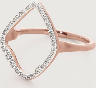 Monica Vinader Rose Gold Riva Hoop Cocktail Ring Diamond