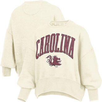 Pressbox Womens Pressbox Natural South Carolina Gamecocks Oversized Waist-Length Crewneck Sweatshirt at Nordstrom, Size Xx-Large