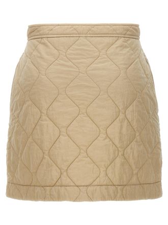 Burberry Quilted Nylon Skirt - Beige