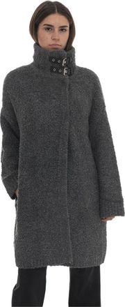 Liu Jo Boucl&eacute; jas - Dames - Mantel - Grijs - M - Wol - Jassen