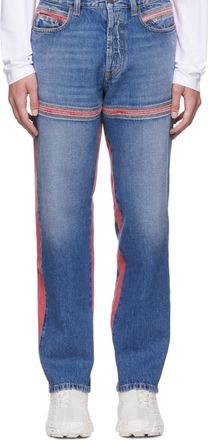 Diesel D-Mand Mid-Rise Straight Leg Jeans In Blue