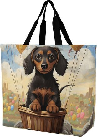 Generic Dachshund Hot Balloon Women Handbag Durable Shoulder Bag Lightweight Handbags For Travel Daily Use Picnic
