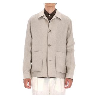 Herno Lichte Jassen - Heren - Zomerjassen - Beige - M - Linnen - Jassen