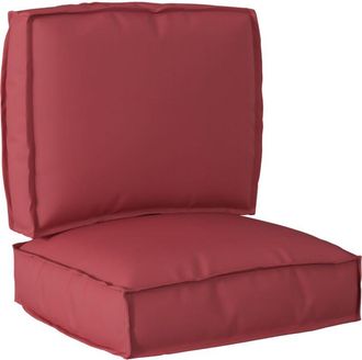 vidaXL Pallet Cushion Set 2 pcs Wine red 50 x 50 x 12 cm Oxford fabric vidaXL