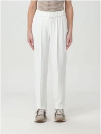 Brunello Cucinelli Womens Blue Acetate Silk Trousers, Size 38