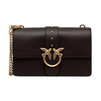 Pinko Pinko - Love One Classic Crossbody Bag - Dames - Tassen - Bruin - Maat: ONE Size Leer