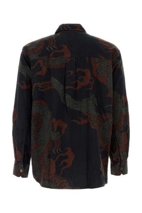 Our Legacy M4252ab Broabssnapri Brown Abstract Snake Print Exterior: Cotton Camicie Shirt