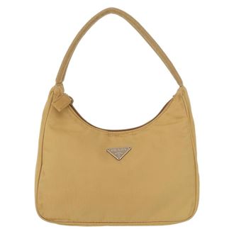 Prada Hobo Tessuto Beige Nylon Handbag (Pre-Owned)