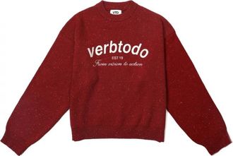 VERB TO DO Kvtd OV Jersey - Dames - Ronde hals truien - Rood - M - Katoen - Truien & Vesten
