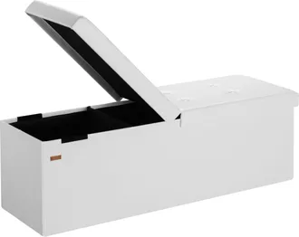 Deuba Casaria Cassapanca Con Coperchio Pieghevole Baule Pouf Poggiapiedi Xl White (en)