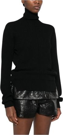 Rick Owens Gebreide coltrui - Dames - Coltruien - Zwart - L - Wol - Truien & Vesten