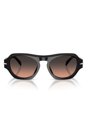 Michael Kors Toronto 52mm Gradient Geometric Sunglasses in Black /Brown Gradient at Nordstrom