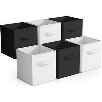 Sorbus 6-Pack Collapsible Storage Cubes in Black And White at Nordstrom Rack