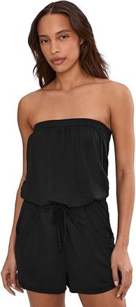BECCA by Rebecca Virtue Beach Date Tube Romper Womens Swimwear Black : SM, Cotton/Polyester