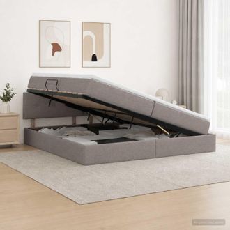 vidaXL Vidaxl Letto Con Contenitore E Materasso Tortora 200 X 200 Cm Velluto